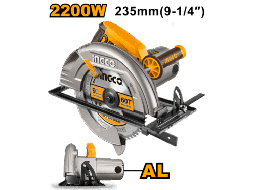 SIERRA CIRCULAR INDUSTRIAL DE MANO INGCO CS2358 DISCO 9¼ 2200W
