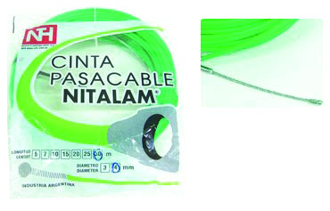 Cinta pasacable nylon,alta resistencia ,verde,20mt»GRILON». Cod:40436620