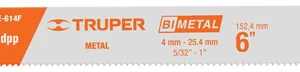 Sie.sab-Bime,p/metal 152mm/14Dtes»TRUPER»SE-614F x bl.2un. Cod:41236340