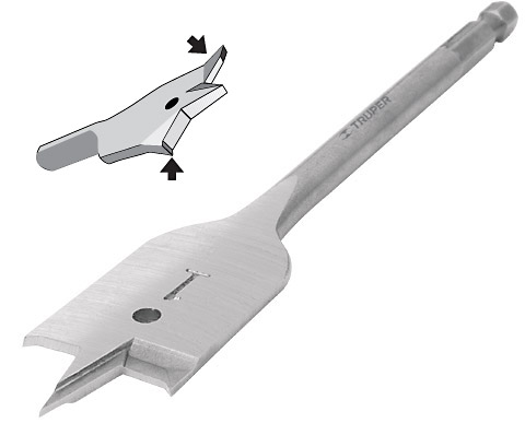 Mecha chata 3 puntas p/máqui 1-1/4″Blister «TRUPER»BPT»1-1/4. Cod:42165315