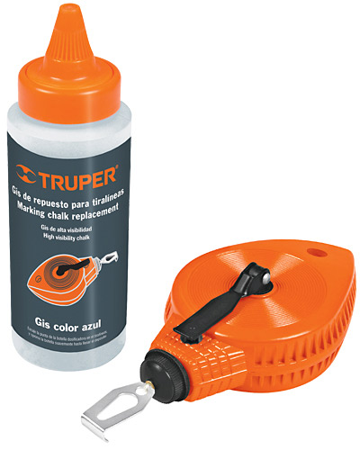 Tiralíneas plástico 30mt con pote de tiza «TRUPER» TL-100. Cod:43225500