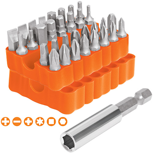 Juego de puntas destornillador-33 pzs.de 25mm»TRUPER» PUN-33. Cod:43259310