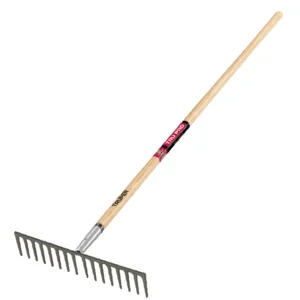 Rastrillo recto.reforzado,16dtes,c/cabo madera»TRUPER»R-16MX. Cod:43370195