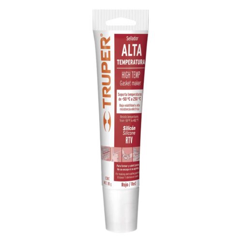 Silicona alta temp.(-65ºa+300º)Pomo 85g.Rojo»TRUPER» ALTE-R COD:43450220