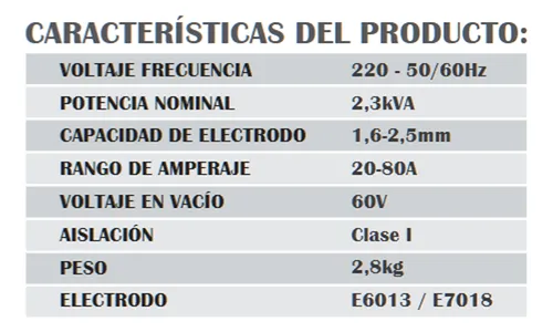 SOLDADORA INVERTER ELECTRODO – EL6080M2Y