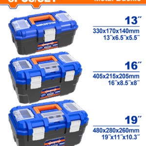 SET X 3 CAJAS DE HERRAMIENTA 13" 16" 19" BROCHE METALICO WADFOW WTB4103