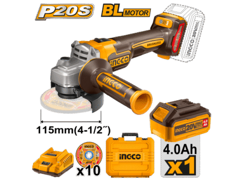 SET AMOLADORA A BATERIA 20V BL + VALIJA INGCO CAGLI211541