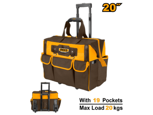 BOLSO VALIJA ROLLING RIGIDA 20" PORTA HERRAMIENTAS C 19 BOLSILLOS INGCO HRRTB2015