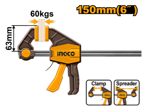 PRENSA RAPIDA AUTO AJUSTABLE 6" 60KG INGCO HQBC01601