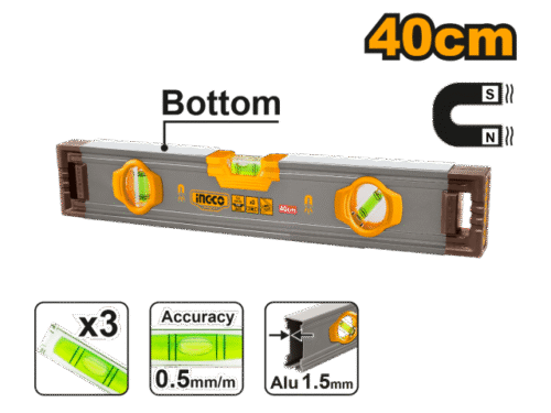 NIVEL IMANTADO 40CM ALUMINIO INGCO HSL38040M