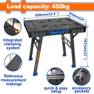 MESA DE TRABAJO PLEGABLE MULTIFUNCIÓN 450KG WADFOW WWE1535
