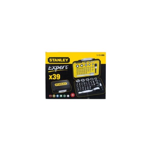 Juego de Dados/Cubos 6pts y Puntas Mando 1/4" 39 Piezas. Stanley 13906