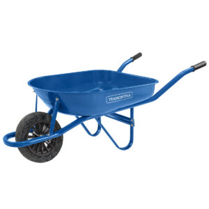 Carretilla de Mano Tramontina con Caja Rasa Metálica Azul 50 L, Brazo Metálico y Llanta Maciza. Tramontina 77704232