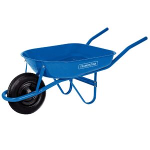 Carretilla de Mano Tramontina con Caja Rasa Metálica Azul 50 L, Brazo Metálico y Rueda Inflable. Tramontina 77704432