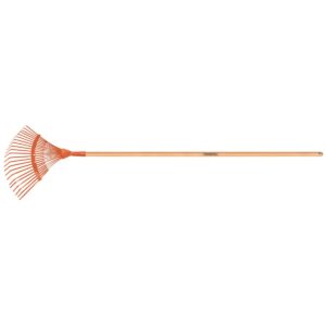 Escoba Metálica Fija con 22 Dientes Tipo Alambre Plano y Mango de Madera 120 cm . Tramontina 77837821