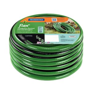 Manguera Flex para Jardín Tramontina Verde con Franja Negra de PVC 4 Capas 10 m. Tramontina 79165100