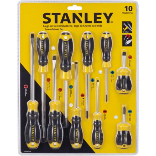 Juego de 10 Destornillador CushionGrip. Stanley STMT66676-840