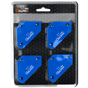 JUEGO 4 MINI ESCUADRAS MAGNETICAS 45°, 90°,135° FUERZA DE TIRO 4.1KG 2" (58MM). Alpha EM6