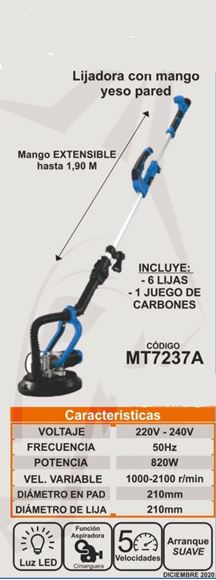 Lijadora de yeso para pared con mango. Alpha MT7237A