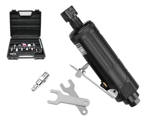 Amoladora Recta Neumatica Torno 6mm + Valija Piedras. Alpha NMA730