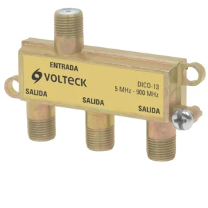 Conector div.coaxial 1 ent,3 sal.UHF/VHF/FM»VOLTECK»DICO-13. CÓDIGO DE PRODUCTO: 40078022