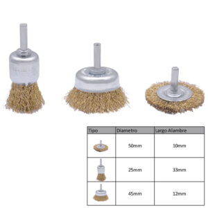 Jgo.3 cepillos(1 circ-1 brocha-1 copa) «ZKY» WB20239111. CODIGO DE PRODUCTO: 40389200