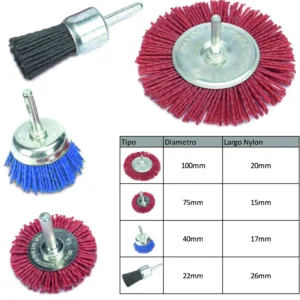 Jgo.4 cepillos nylon(2 circ-1 brocha-1 copa)»ZKY» WB20239061. CODIGO DE PRODUCTO: 40389220