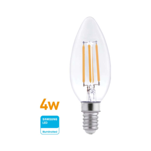 Lámpara LED Filamento Vela 4w (equiv 45w)E14 Cálida»WELLMAX». CÓDIGO DE PRODUCTO: 50400050