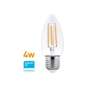 Lámpara LED Filamento Vela 4w (equiv 45w)E27 Cálida»WELLMAX». CÓDIGO DE PRODUCTO: 50400055