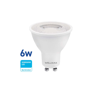 Lámpara LED Dicroica 6w (equivale 35w) GU10 Fría «WELLMAX». CÓDIGO DE PRODUCTO: 50400120