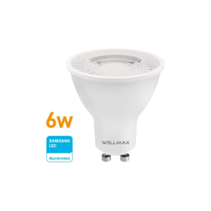 Lámpara LED Dicroica 6w (equivale 35w) GU10 Cálida «WELLMAX». CÓDIGO DE PRODUCTO: 50400130