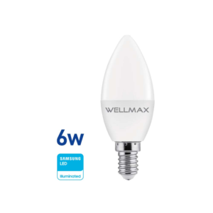 Lámpara LED Vela 6w (equivale 45w) E14 Fría «WELLMAX». CÓDIGO DE PRODUCTO: 50400210