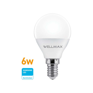 Lámpara LED Gota 6w (equivale 50w) E14 Cálida «WELLMAX». CÓDIGO DE PRODUCTO: 50400240