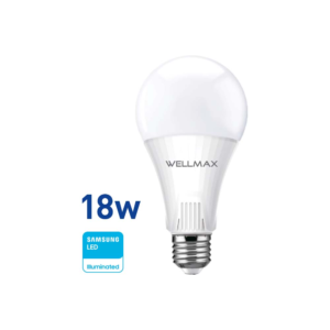 Lámpara LED 18w (equivale 150w) A65-E27, Fría «WELLMAX». CÓDIGO DE PRODUCTO: 50400400