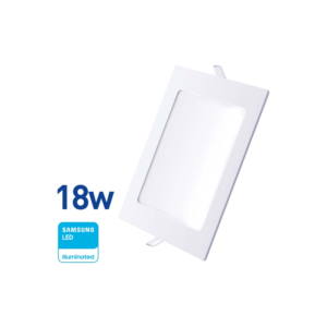 Panel LED Embutir Cuadrado 18w(1350Lúm)L:22cm Fría «WELLMAX». CÓDIGO DE PRODUCTO: 50400580