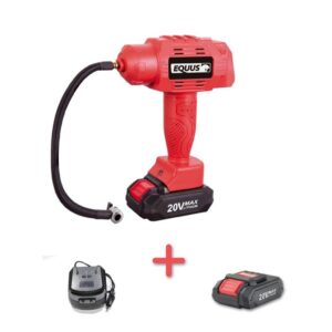 Inflador Compresor Pistola Inalámbrico + Cargador 20 v + Bateria 2.0. Equus Código: QM1001KIT