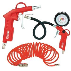 Kit 6 Piezas para Compresor de Aire Equus con Pistola de Inflar y Soplar. Código: AS-003