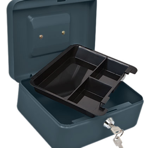 Caja caudales negra c/bandeja 90x200x160mm «HERMEX» CADI-20. CODIGO DE PRODUCTO: 40334200