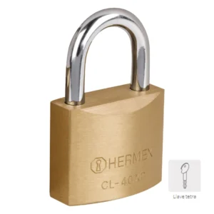 Candado bronce 40mm Llave Tetra»HERMEX-BASIC»CL-40XP xBli. CODIGO DE PRODUCTO: 40350321