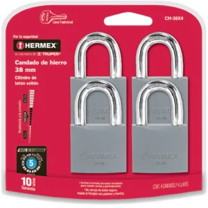 Candado ho.38mm c/igual llave(blis.x4)»HERMEX» CH38x4 x bli. CODIGO DE PRODUCTO: 40351140