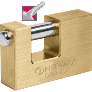 Candado antipalanca bronce 75mm llave tetra HERMEX COR-75X. CODIGO DE PRODUCTO: 40352114