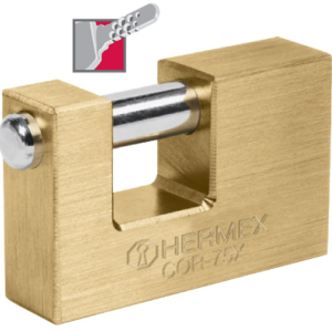 Candado antipalanca bronce 75mm llav.multipun»HERMEX»COR-75Q. CODIGO DE PRODUCTO: 40352116