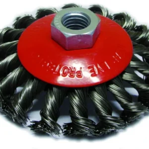 Copa chata , D:100mm, R:M14,Trenzado, ac.inox «ZKY». CODIGO DE PRODUCTO: 40388043