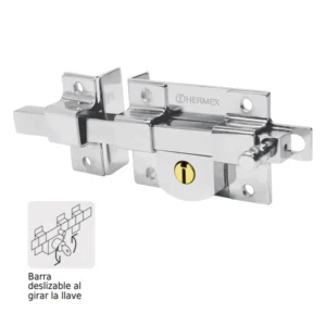 Cerr.barra fija sobrep.Cr.Bril.der(hasta 40mm)»HERMEX»CB-40D. CODIGO DE PRODUCTO: 40409102