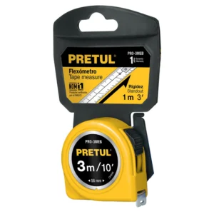 Cinta mét.(1un)amarilla 3mtx1/2″PRETUL»PRO-3MEB(cm/pulg). CODIGO DE PRODUCTO: 40432516