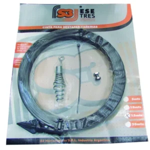 Cinta destapacaño acero templ. fleje c/terminal 5mt»S3″10009. CODIGO DE PRODUCTO: 40436105