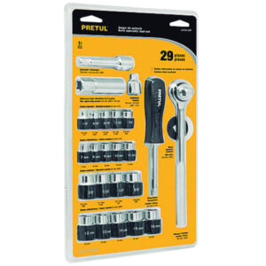 Jgo.dados Pulg y mm 29pzs.(blister)1/4″y3/8 «PRETUL»JUDA-29P. CODIGO DE PRODUCTO: 40539026