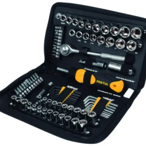 Jgo.85pzas(catraca 3/8,dest.dados ¼ y 3/8) «PRETUL»SET-85. CODIGO DE PRODUCTO: 40539385